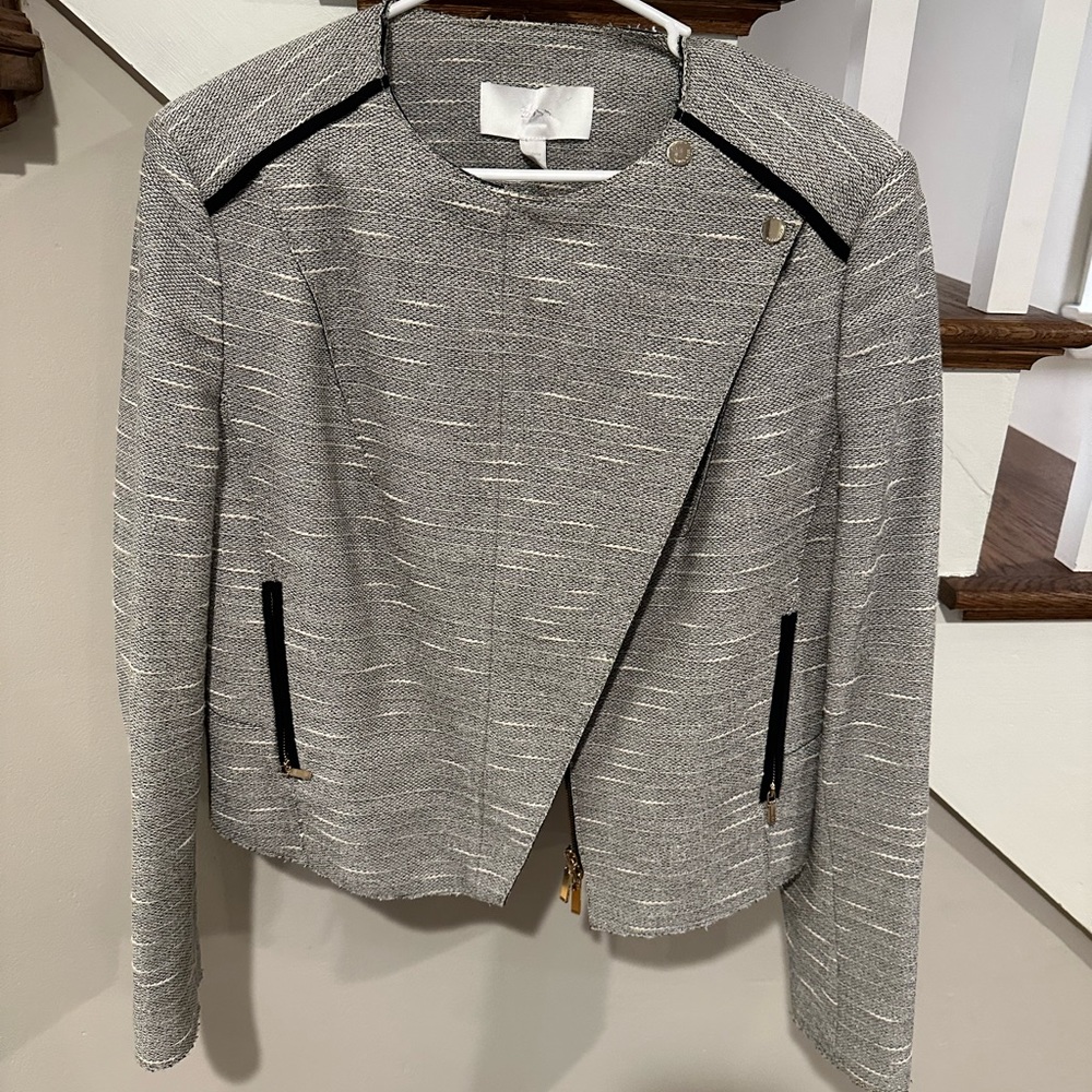 Boss cropped jacket with gold zippers